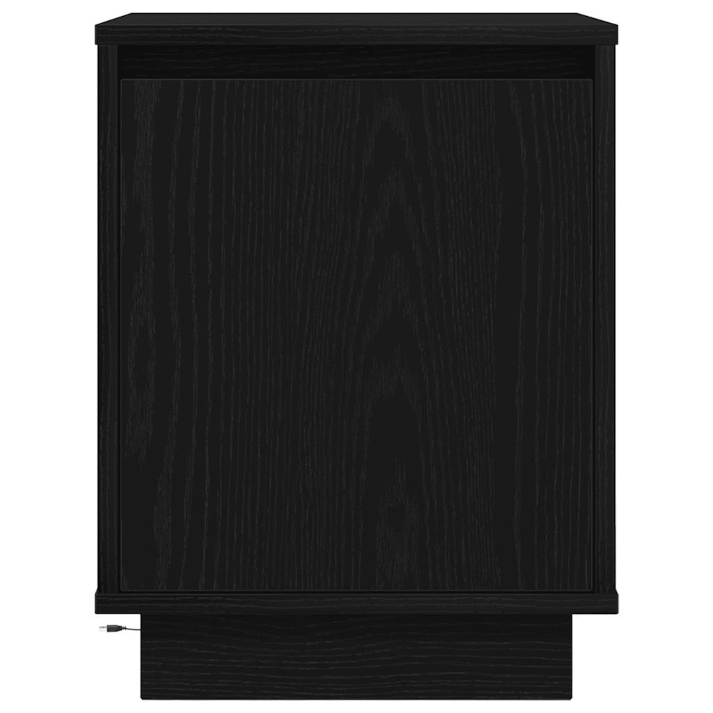 Nachttisch mit LED-Leuchten Schwarz 38x34x50 cm