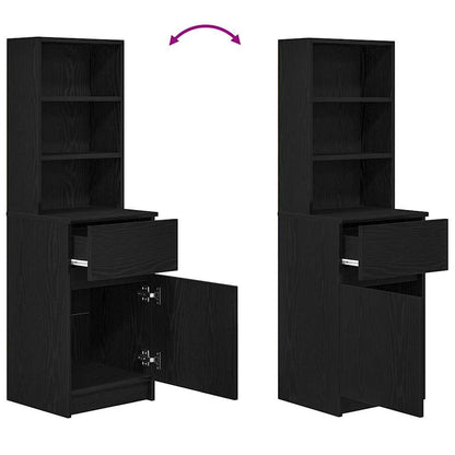 Nachttisch Schwarz 39x35x125 cm Holzwerkstoff