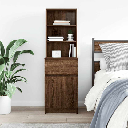 Nachttisch Braun Eichen-Optik 39x35x125 cm Holzwerkstoff