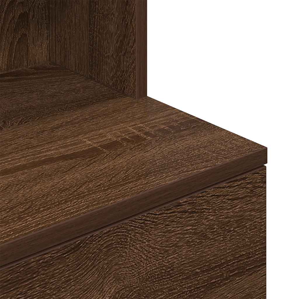 Nachttisch Braun Eichen-Optik 39x35x125 cm Holzwerkstoff