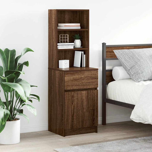 Nachttisch Braun Eichen-Optik 39x35x125 cm Holzwerkstoff