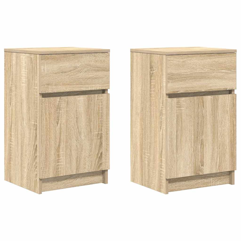 Nachttische 2 Stk. Sonoma-Eiche 39x35x65 cm Holzwerkstoff
