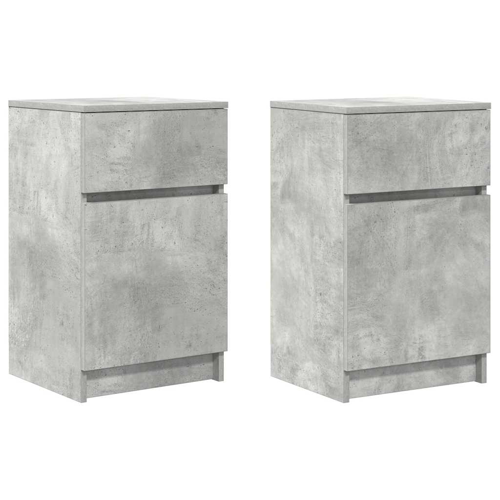 Nachttische 2 Stk. Betongrau 39x35x65 cm Holzwerkstoff