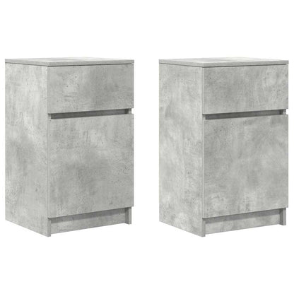 Nachttische 2 Stk. Betongrau 39x35x65 cm Holzwerkstoff
