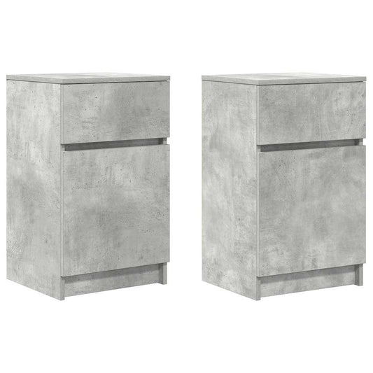 Nachttische 2 Stk. Betongrau 39x35x65 cm Holzwerkstoff