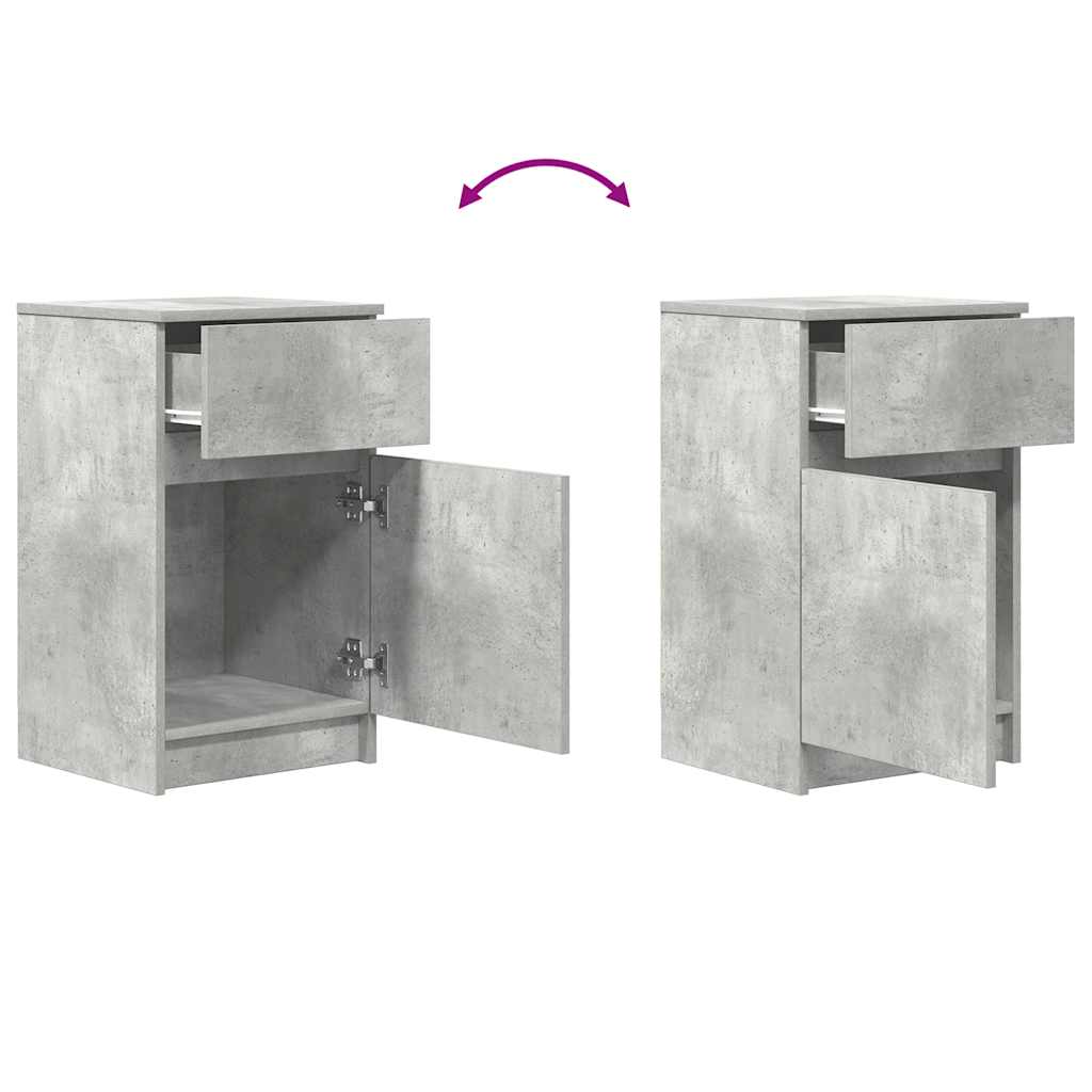 Nachttische 2 Stk. Betongrau 39x35x65 cm Holzwerkstoff