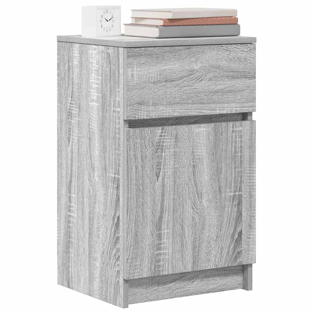 Nachttische 2 Stk. Grau Sonoma 39x35x65 cm Holzwerkstoff