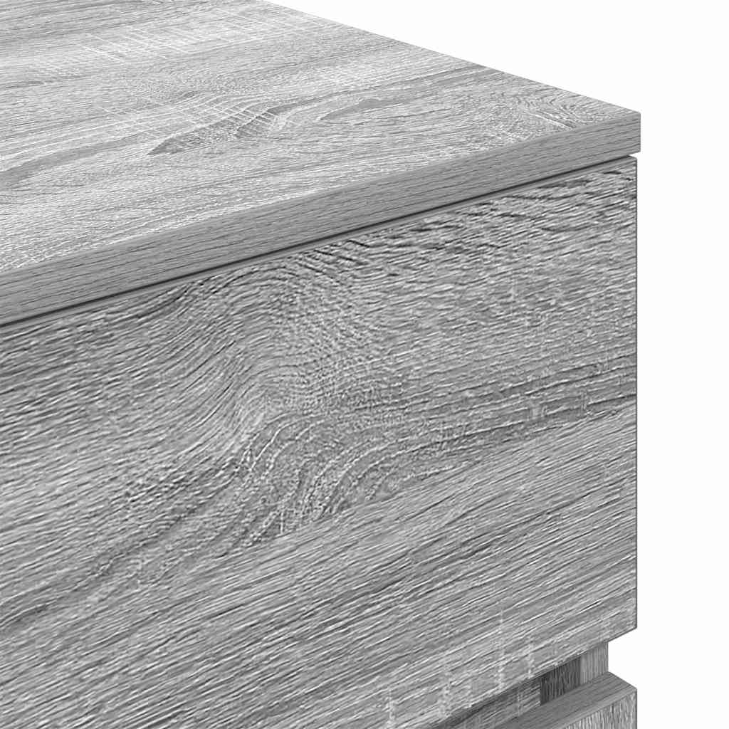 Nachttische 2 Stk. Grau Sonoma 39x35x65 cm Holzwerkstoff