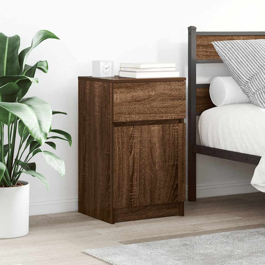 Nachttisch Braun Eichen-Optik 39x35x65 cm Holzwerkstoff