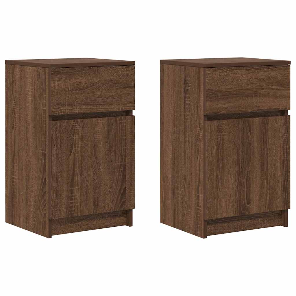 Nachttische 2 Stk. Braun Eichen-Optik 39x35x65 cm Holzwerkstoff