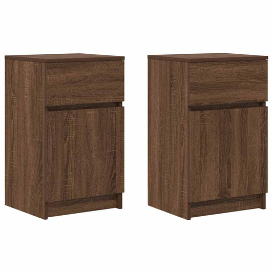 Nachttische 2 Stk. Braun Eichen-Optik 39x35x65 cm Holzwerkstoff