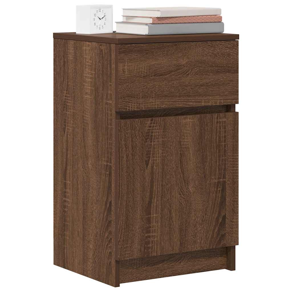 Nachttische 2 Stk. Braun Eichen-Optik 39x35x65 cm Holzwerkstoff