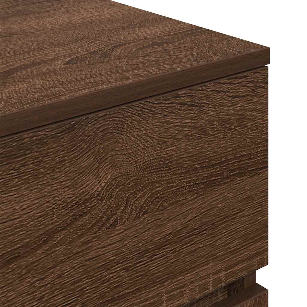 Nachttische 2 Stk. Braun Eichen-Optik 39x35x65 cm Holzwerkstoff