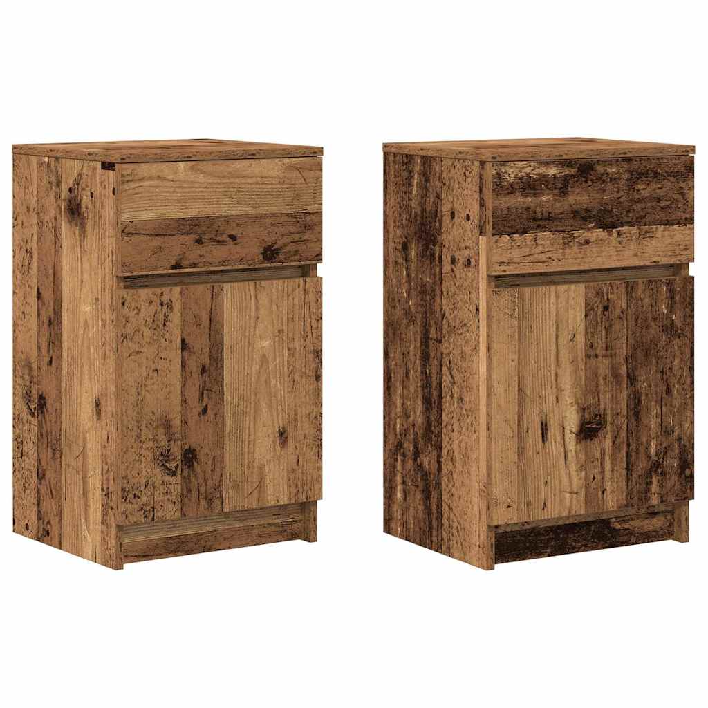 Nachttische 2 Stk. Altholz-Optik 39x35x65 cm Holzwerkstoff