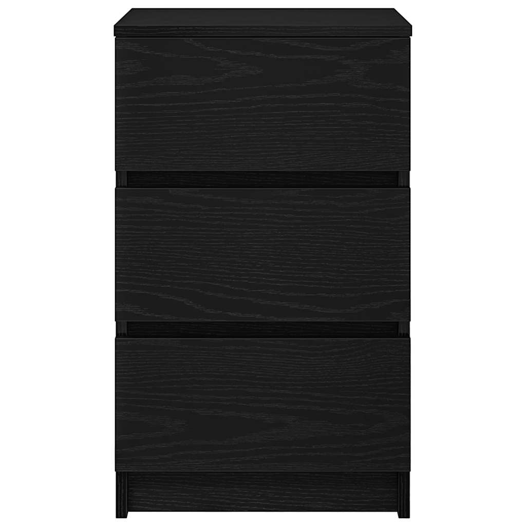 Nachttisch mit 3 Schubladen Schwarz 39x35x65 cm
