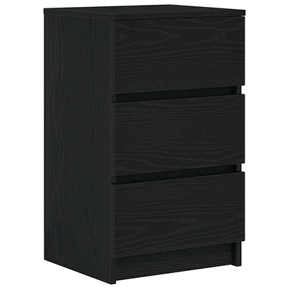 Nachttische mit 3 Schubladen 2 Stk. Schwarz 39x35x65 cm