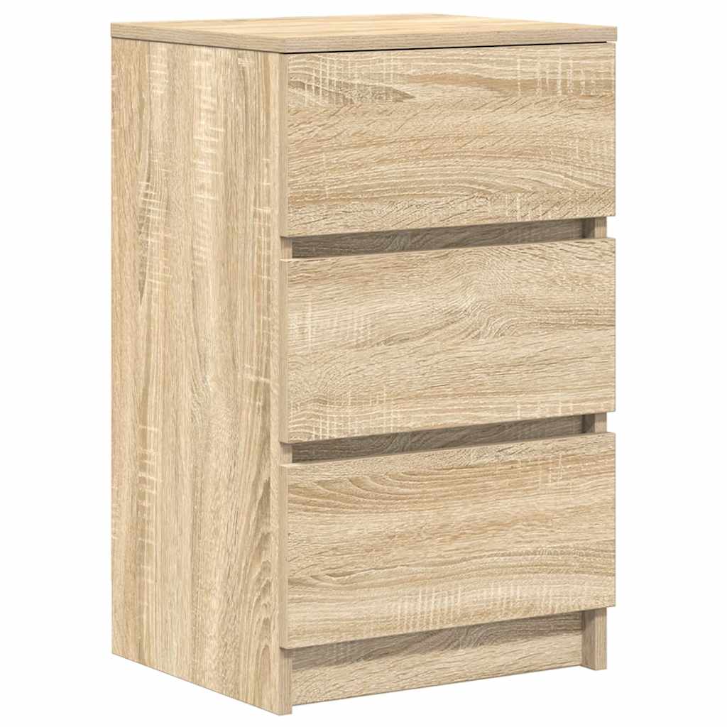 Nachttische mit 3 Schubladen 2 Stk. Sonoma-Eiche 39x35x65 cm