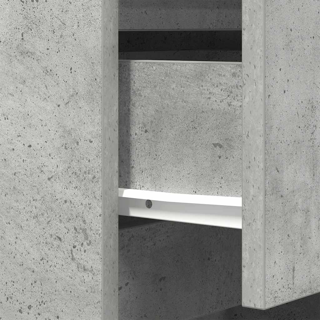 Nachttische mit 3 Schubladen 2 Stk. Betongrau 39x35x65 cm