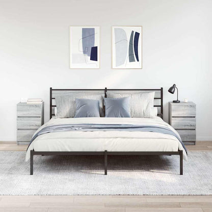 Nachttische mit 3 Schubladen 2 Stk. Grau Sonoma 39x35x65 cm