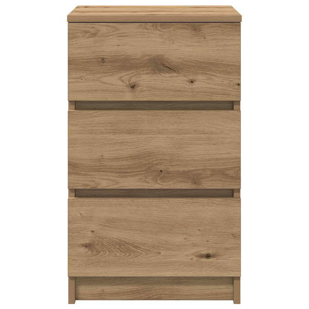 Nachttische mit 3 Schubladen 2 Stk. Artisan-Eiche 39x35x65 cm
