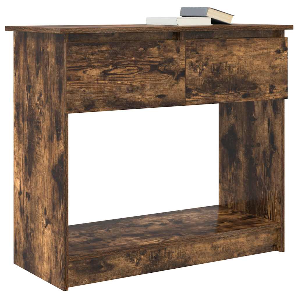 Konsolbord med skuffer røget eg 85,5x38,5x74,5 cm