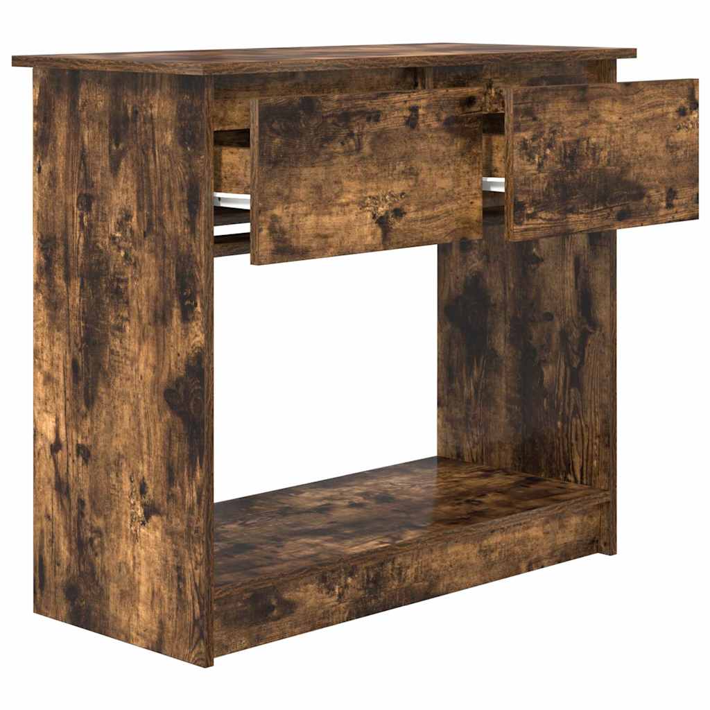 Konsolbord med skuffer røget eg 85,5x38,5x74,5 cm