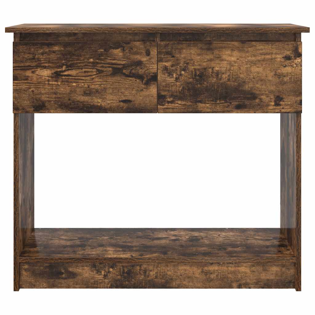 Konsolbord med skuffer røget eg 85,5x38,5x74,5 cm
