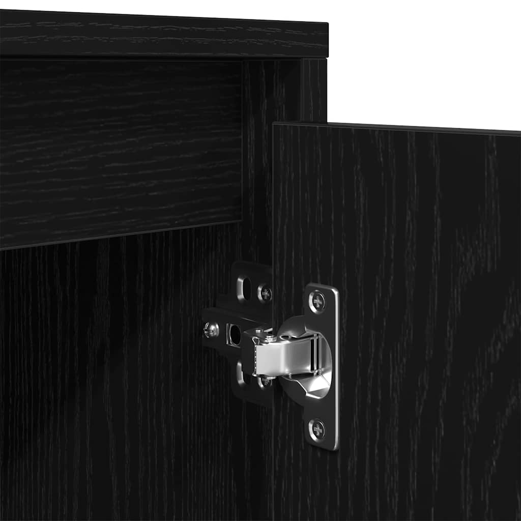 TV-Schrank mit LED-Leuchten Schwarz Eichen-Optik 100x41x50 cm