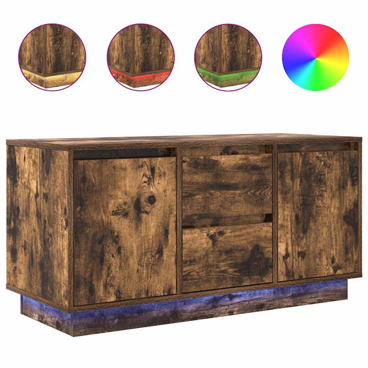 TV-Schrank mit LED-Leuchten Räuchereiche 100x41x50 cm