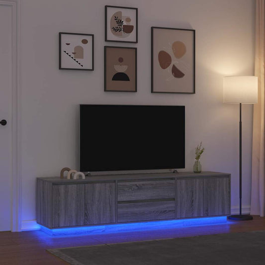 TV-Schrank mit LED-Leuchten Altholz-Optik 100x41x50 cm
