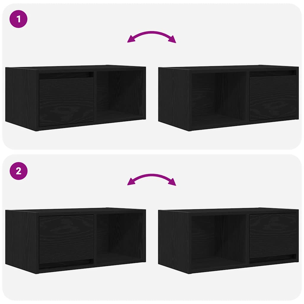 TV-skab Sort Eg Look 60x31x25,5 cm Træ Materiale