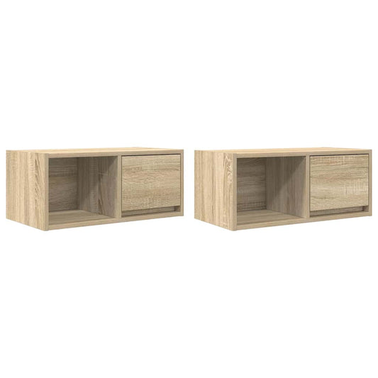 TV-Schränke 2 Stk. Sonoma-Eiche 60x31x25,5 cm Holzwerkstoff