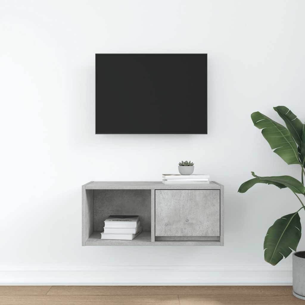 TV-Schrank Betongrau 60x31x25,5 cm Holzwerkstoff