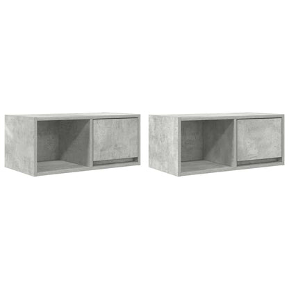 TV-Schränke 2 Stk. Betongrau 60x31x25,5 cm Holzwerkstoff