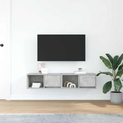 TV-Schränke 2 Stk. Betongrau 60x31x25,5 cm Holzwerkstoff
