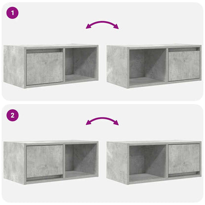 TV-Schränke 2 Stk. Betongrau 60x31x25,5 cm Holzwerkstoff