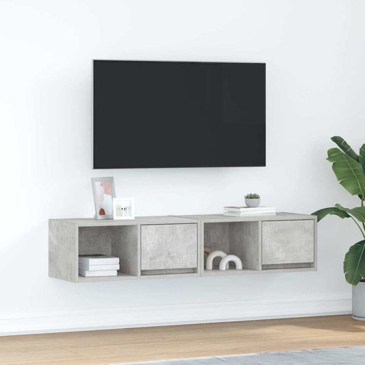 TV-Schränke 2 Stk. Betongrau 60x31x25,5 cm Holzwerkstoff