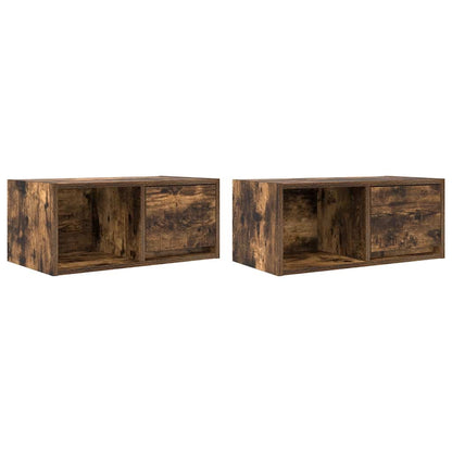 TV-Schränke 2 Stk. Räuchereiche 60x31x25,5 cm Holzwerkstoff