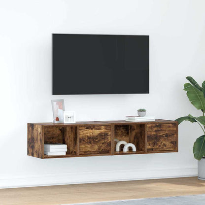 TV-Schränke 2 Stk. Räuchereiche 60x31x25,5 cm Holzwerkstoff