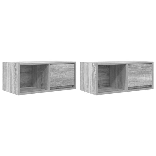 TV-Schränke 2 Stk. Grau Sonoma 60x31x25,5 cm Holzwerkstoff