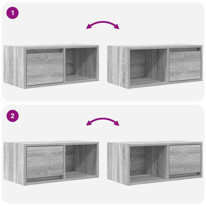 TV-Schränke 2 Stk. Grau Sonoma 60x31x25,5 cm Holzwerkstoff