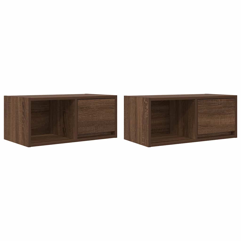 TV-Schränke 2 Stk. Braun Eichen-Optik 60x31x25,5 cm