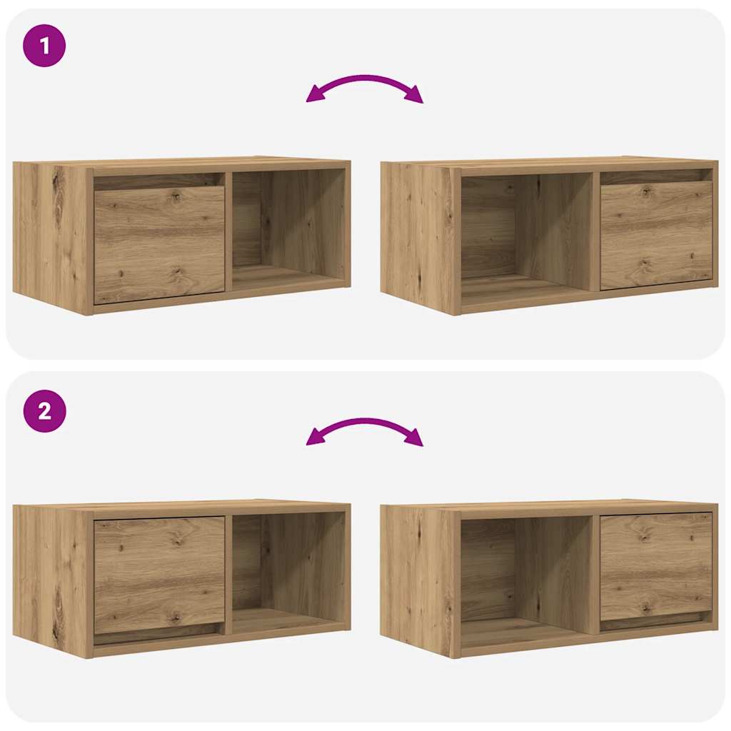 TV-Schränke 2 Stk. Artisan-Eiche 60x31x25,5 cm Holzwerkstoff