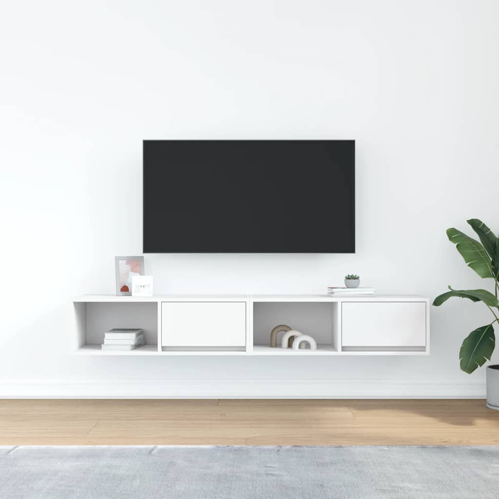 TV-Schränke 2 Stk. Weiß 80x31x25,5 cm Holzwerkstoff