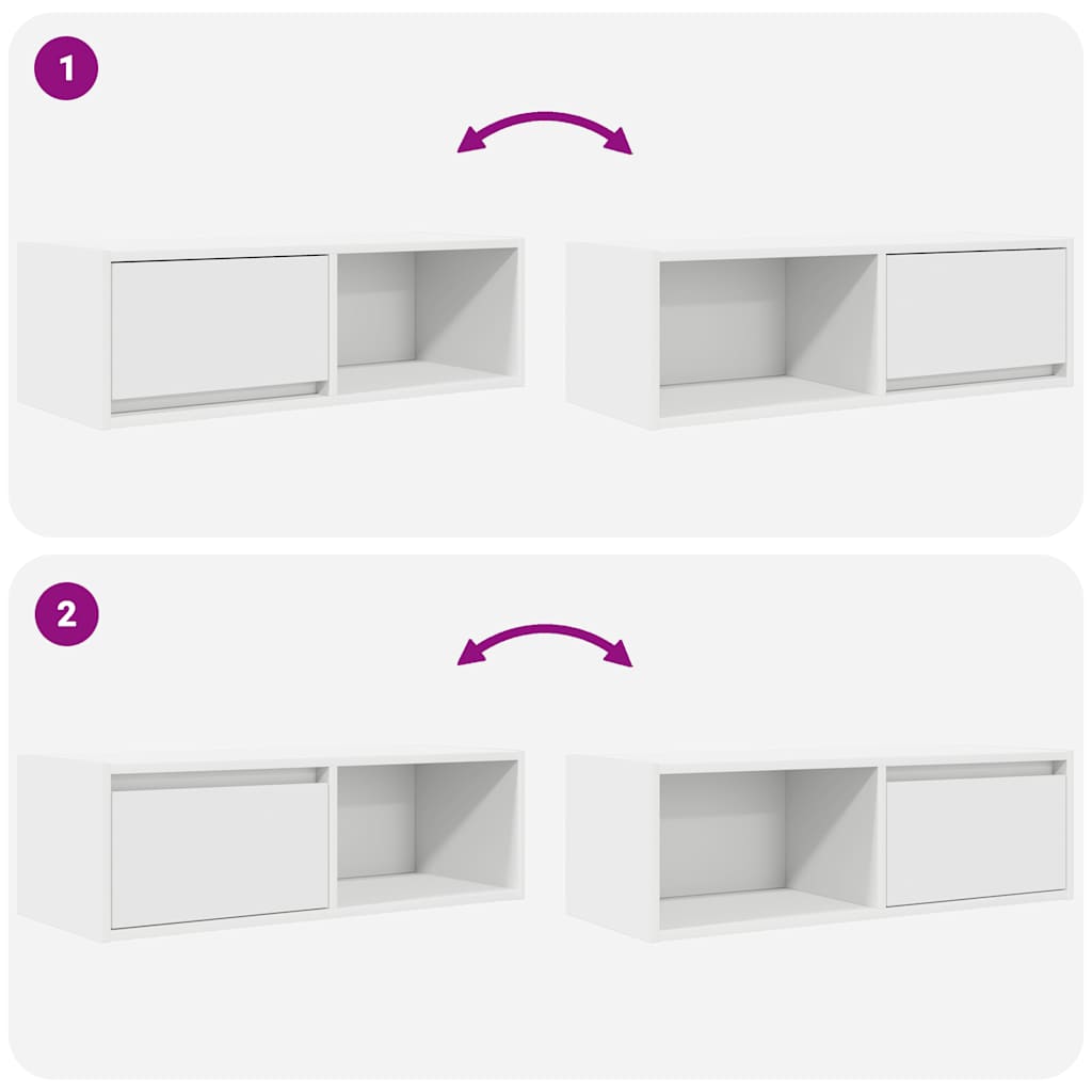 TV-Schränke 2 Stk. Weiß 80x31x25,5 cm Holzwerkstoff