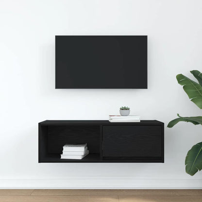 TV-Schrank Schwarz Eichen-Optik 80x31x25,5 cm Holzwerkstoff
