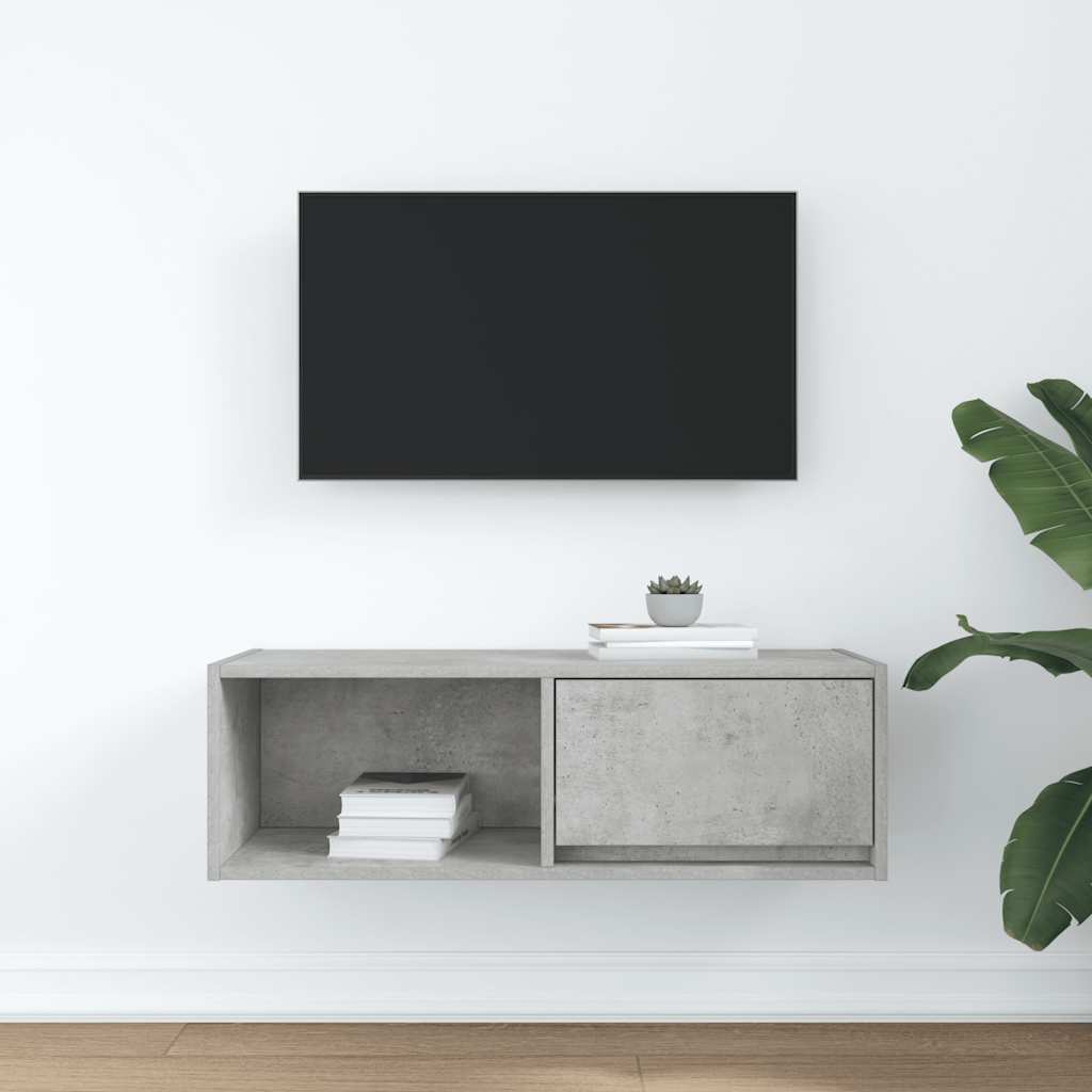 TV-Schrank Betongrau 80x31x25,5 cm Holzwerkstoff
