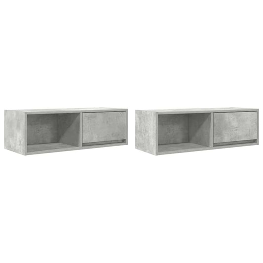 TV-Schränke 2 Stk. Betongrau 80x31x25,5 cm Holzwerkstoff