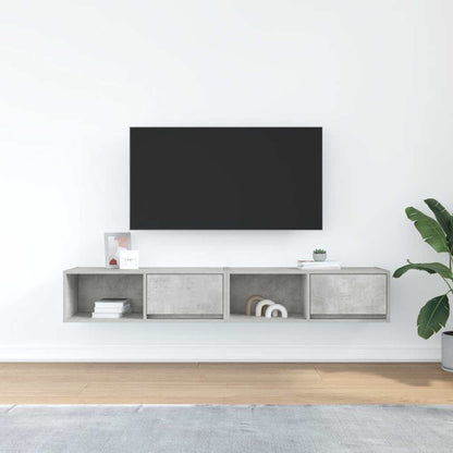 TV-Schränke 2 Stk. Betongrau 80x31x25,5 cm Holzwerkstoff