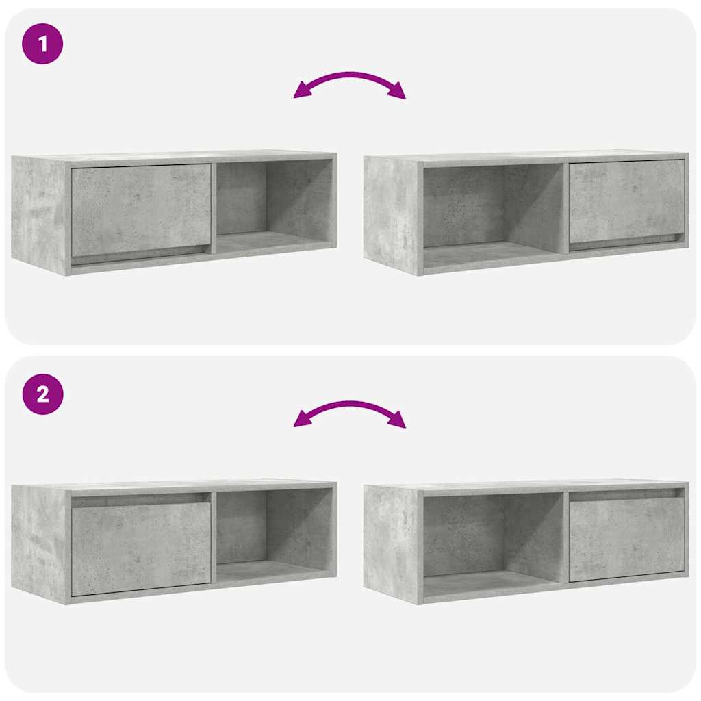 TV-Schränke 2 Stk. Betongrau 80x31x25,5 cm Holzwerkstoff